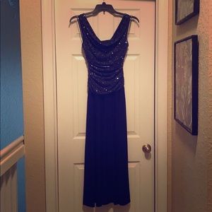 R&M Richards  size 4P petite dark navy blue dress